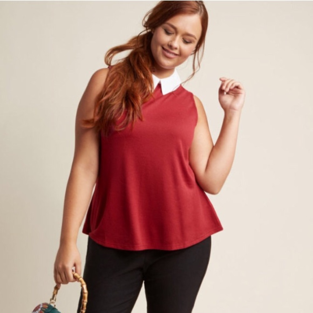 ModCloth Sleeveless Button Top Pointed Collar 3X